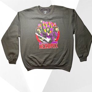Jimi Hendrix -Men's Vintage Graphic Gray Sweatshirt-Unisex- Size Large- …